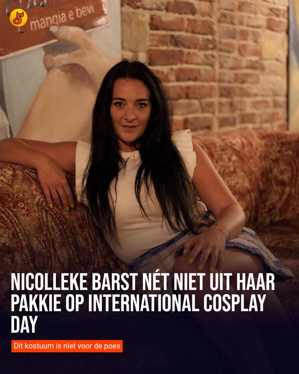 Nicolleke barst nét niet uit haar pakkie op International Cosplay Day