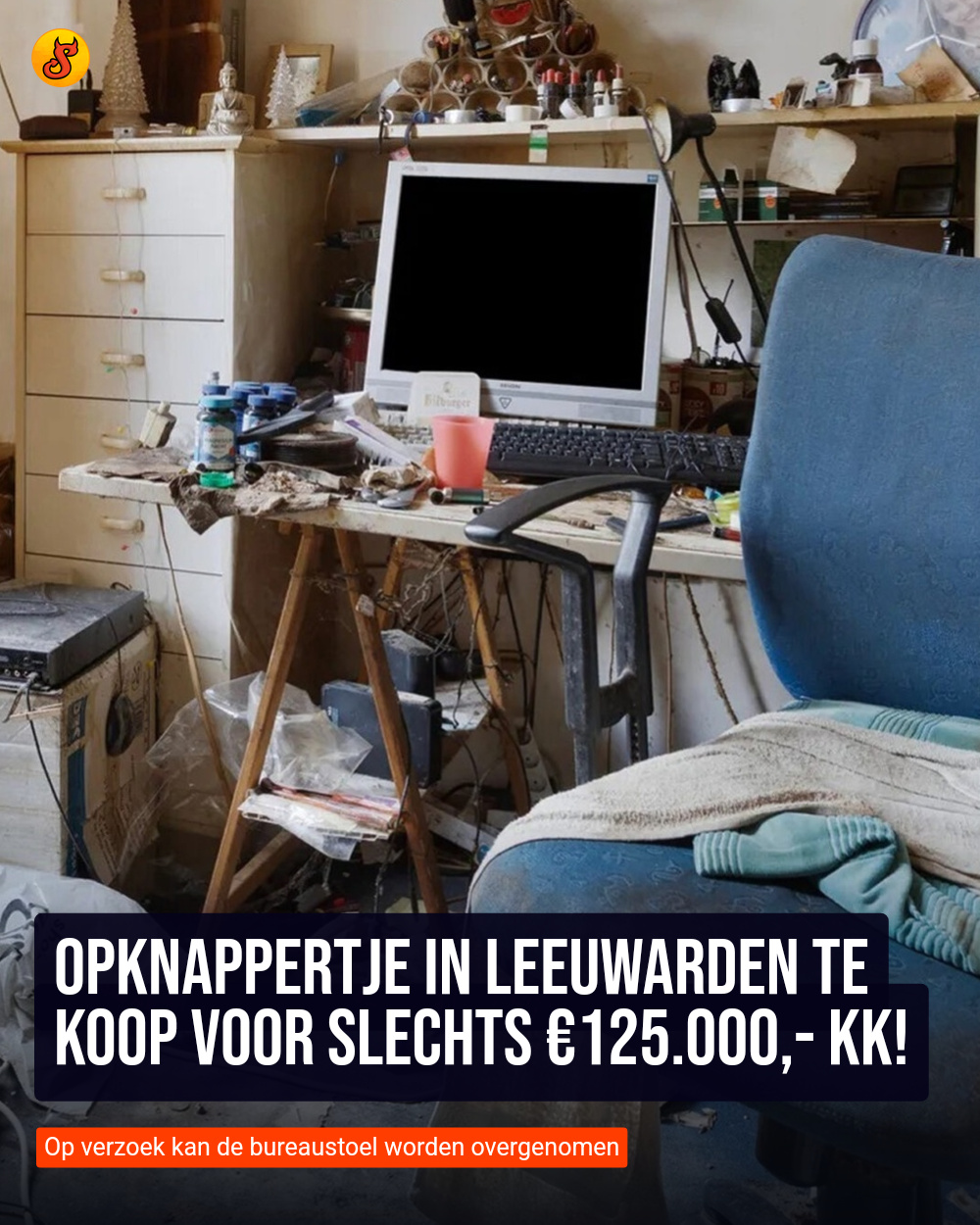 Opknappertje in Leeuwarden te koop voor slechts €125.000,- kk!