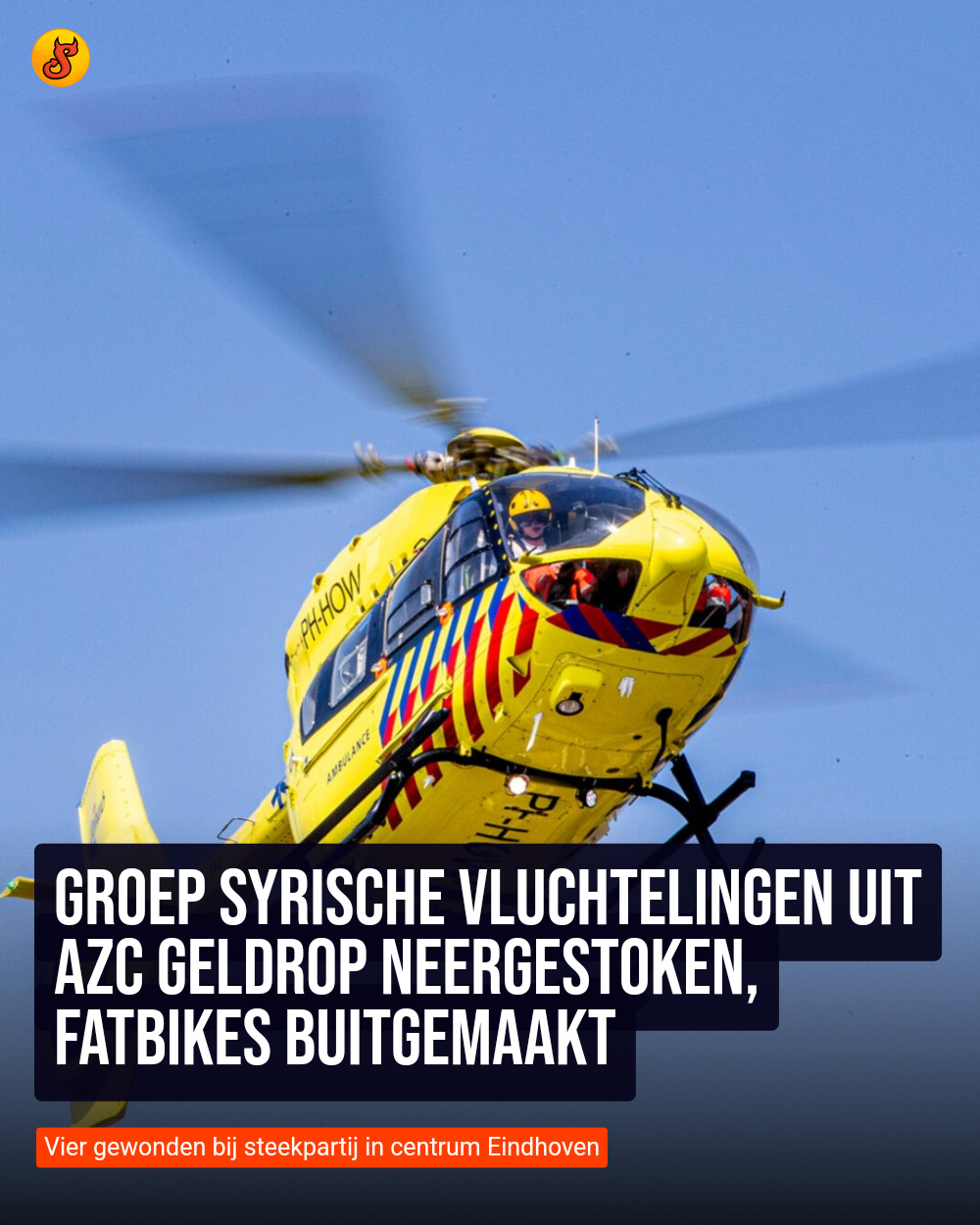 Groep Syrische vluchtelingen uit azc Geldrop neergestoken, fatbikes buitgemaakt