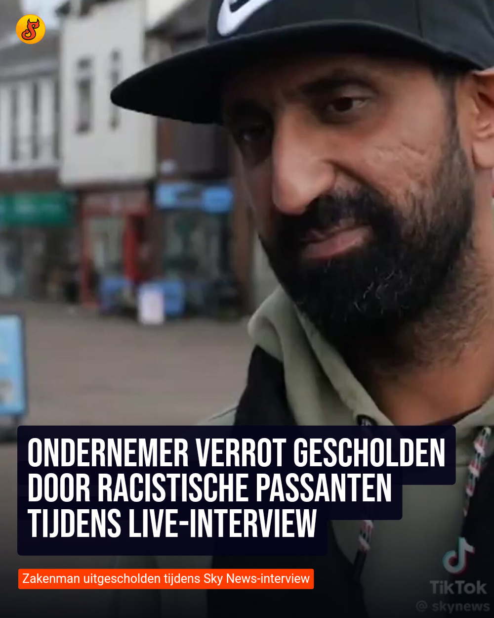 Ondernemer verrot gescholden door racistische passanten tijdens live-interview