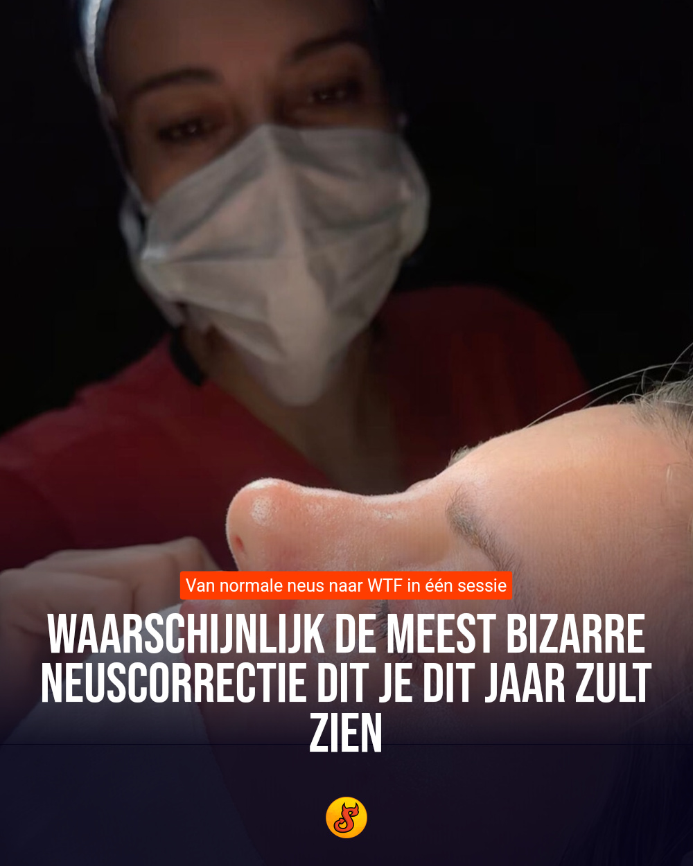 Waarschijnlijk de meest bizarre neuscorrectie dit je dit jaar zult zien