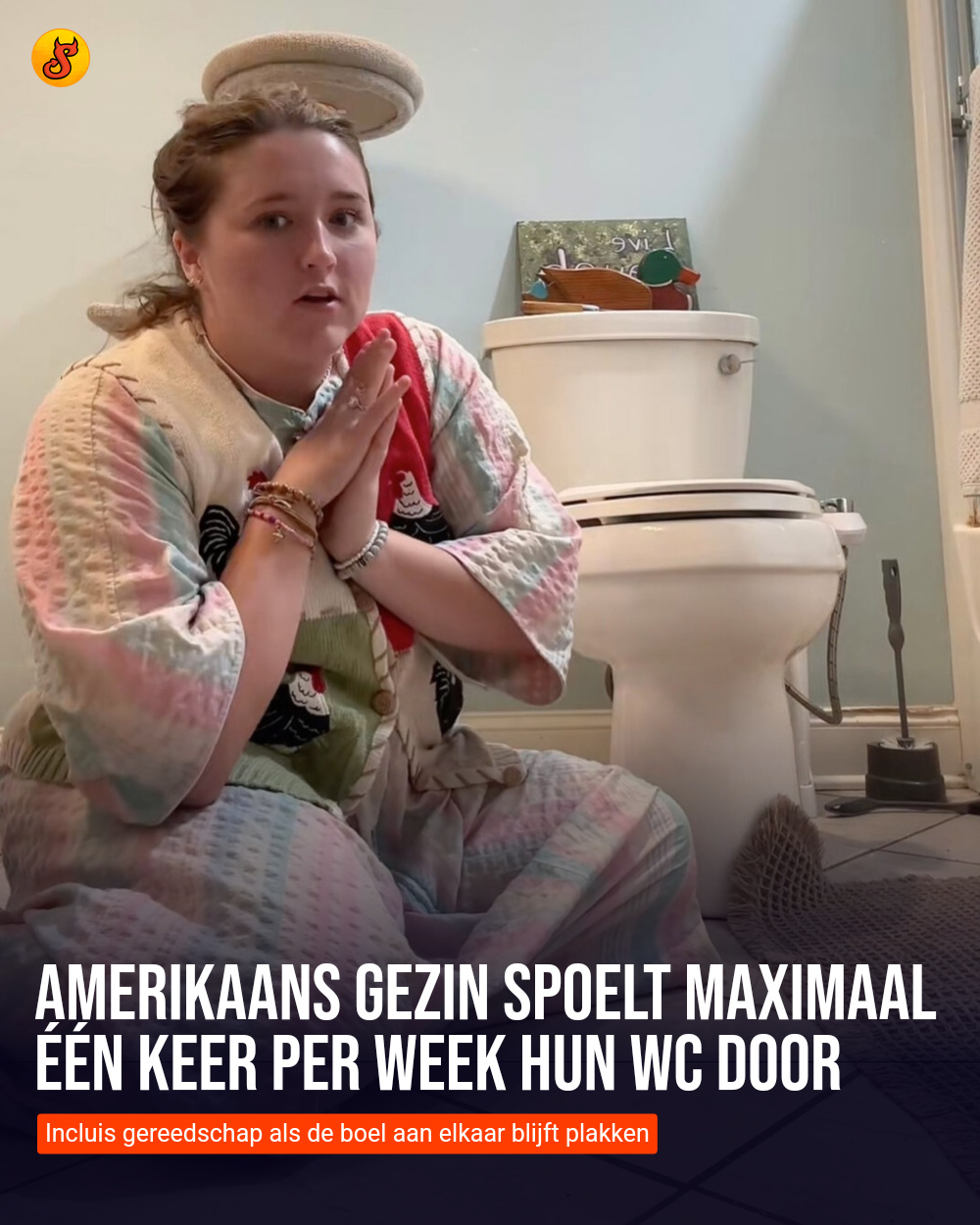 Amerikaans gezin spoelt maximaal één keer per week hun wc door