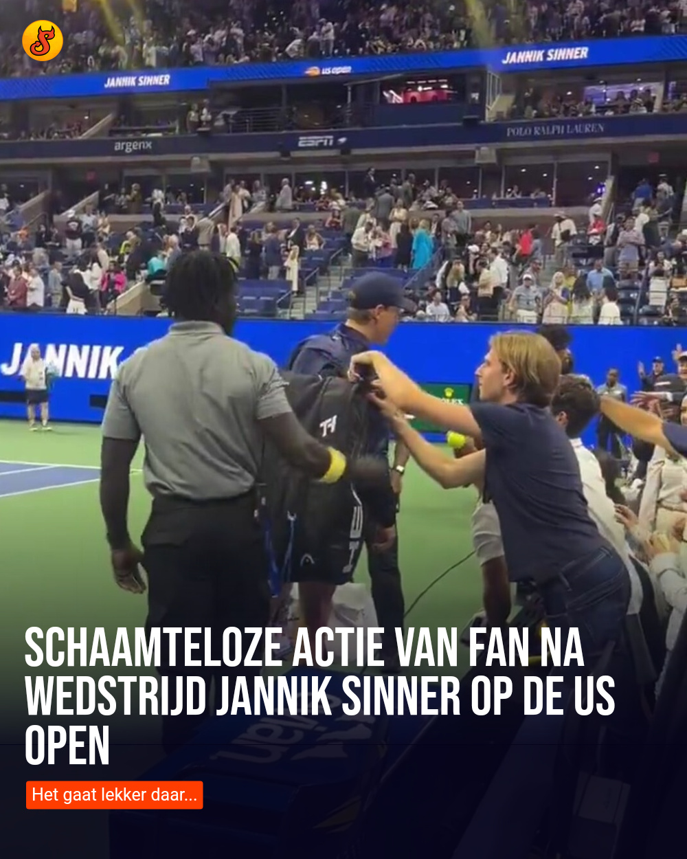 Schaamteloze actie van fan na wedstrijd Jannik Sinner op de US Open