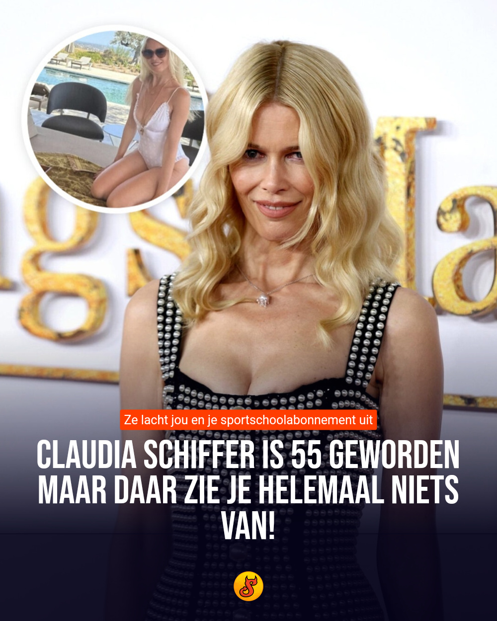 Claudia Schiffer is 55 geworden maar daar zie je helemaal niets van!