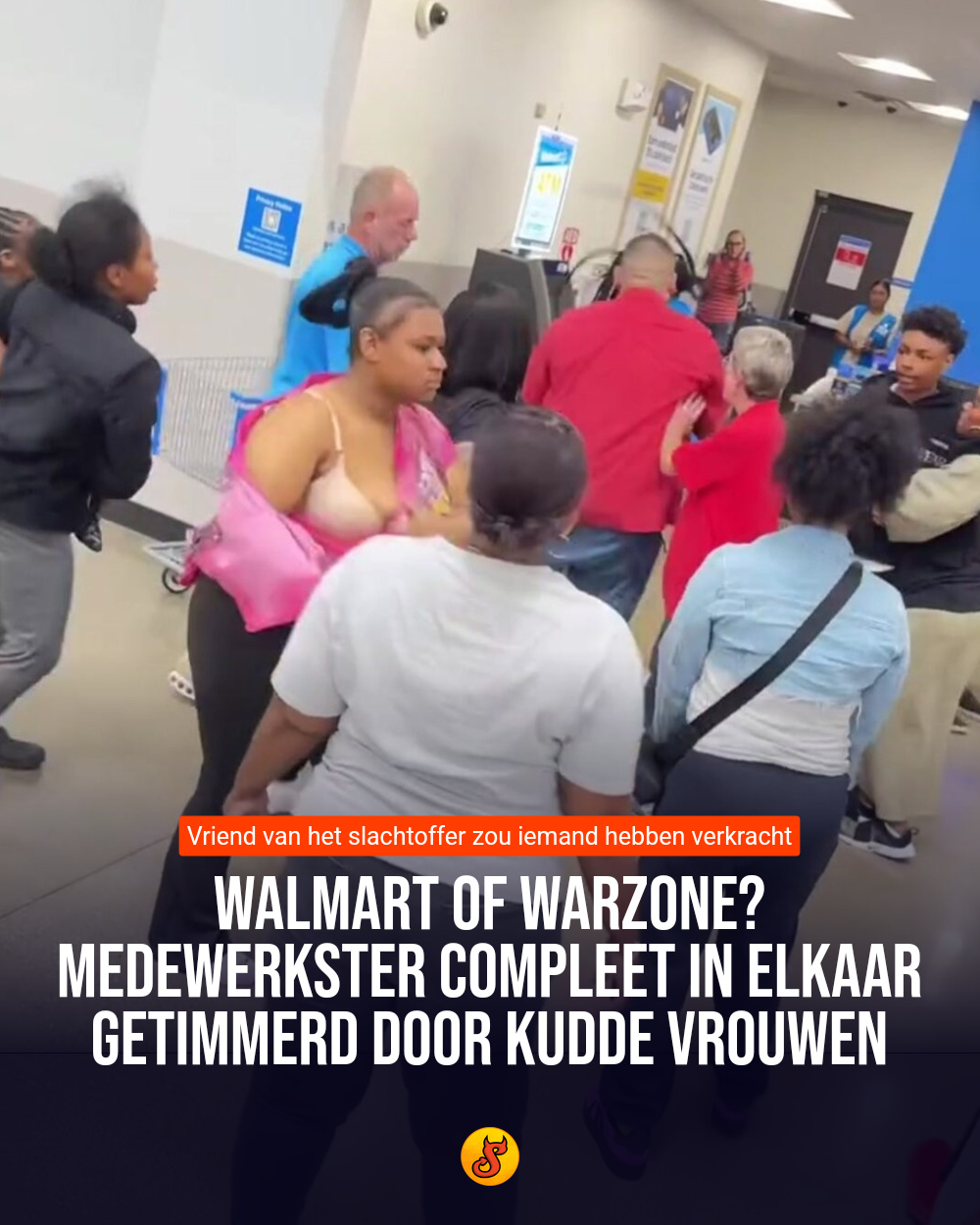 Walmart of warzone? Medewerkster compleet in elkaar getimmerd door kudde vrouwen