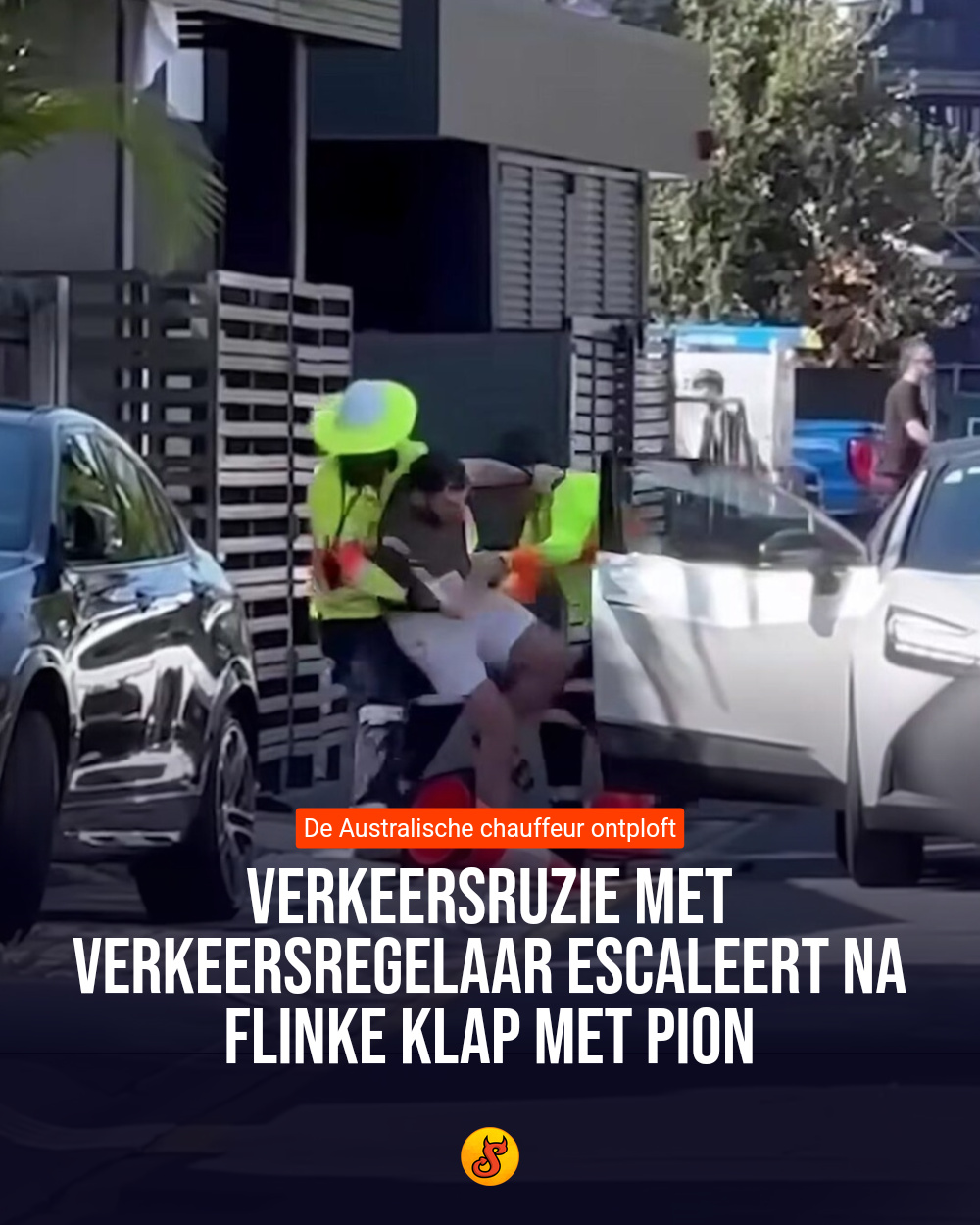 Verkeersruzie met verkeersregelaar escaleert na flinke klap met pion