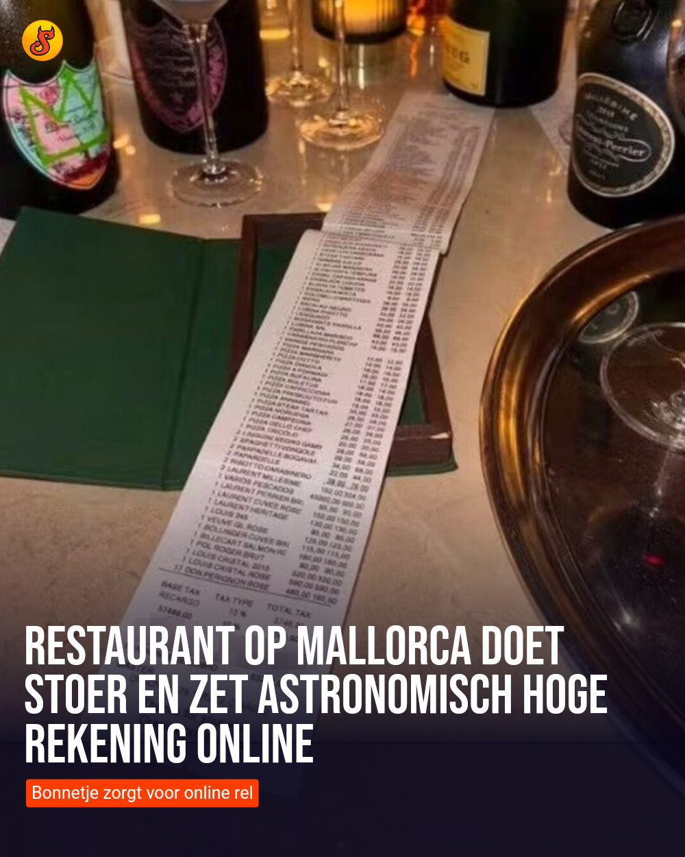 Restaurant op Mallorca doet stoer en zet astronomisch hoge rekening online