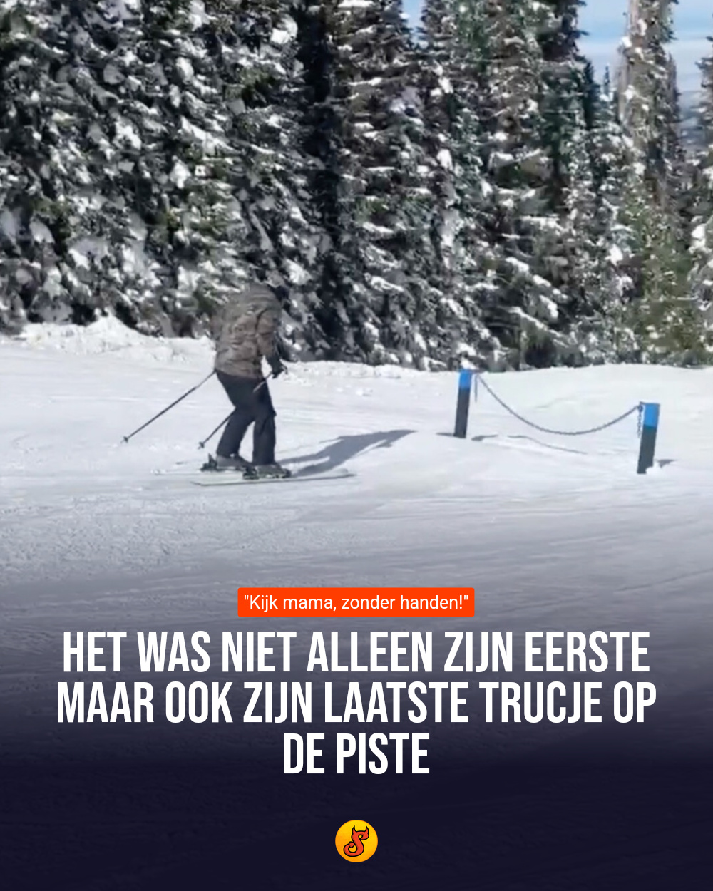 Het was niet alleen zijn eerste maar ook zijn laatste trucje op de piste