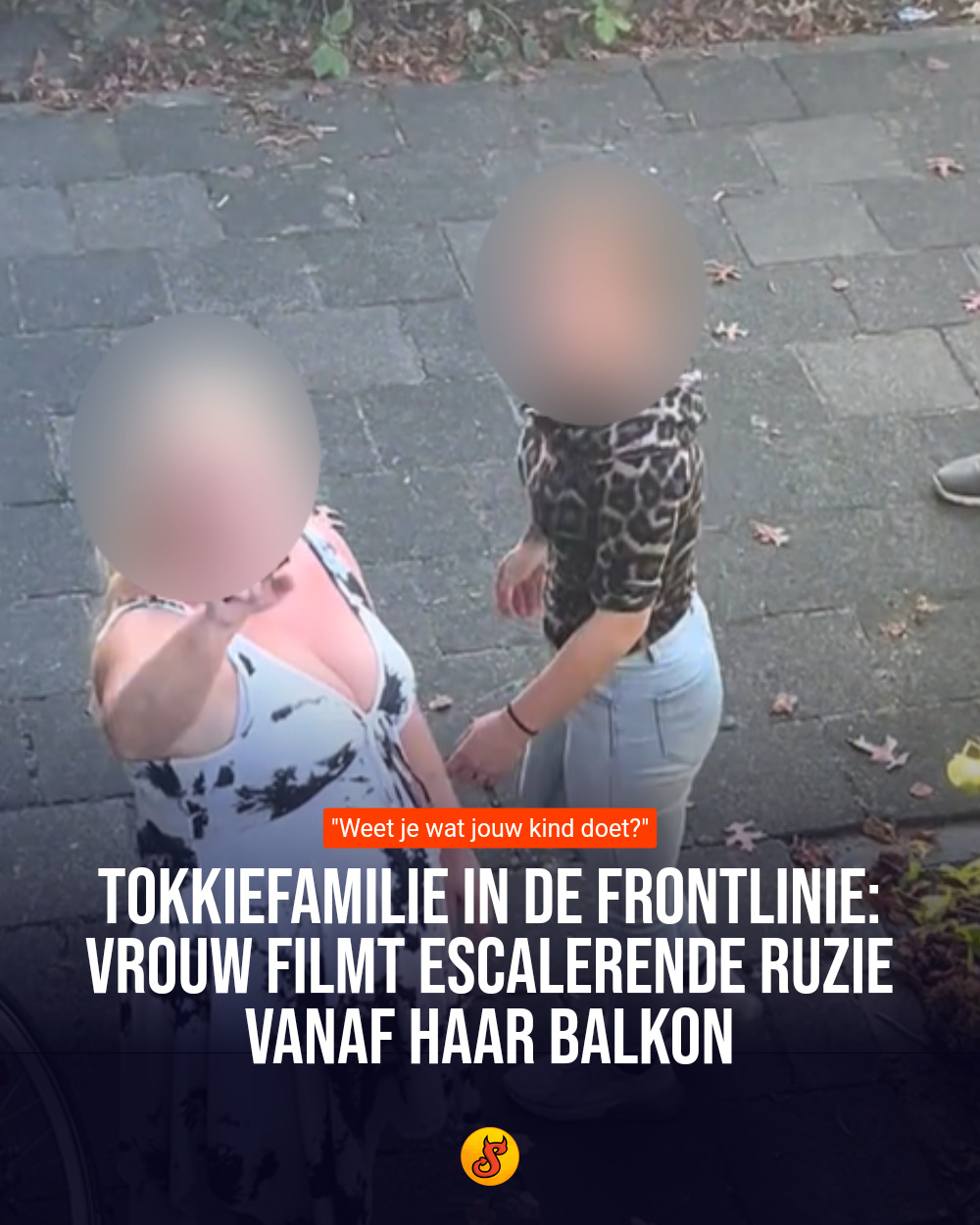 Tokkiefamilie in de frontlinie: Vrouw filmt escalerende ruzie vanaf haar balkon