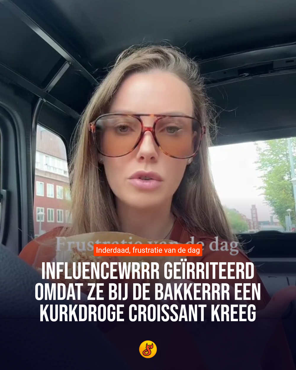 Influencewrrr geïrriteerd omdat ze bij de bakkerrr een kurkdroge croissant kreeg