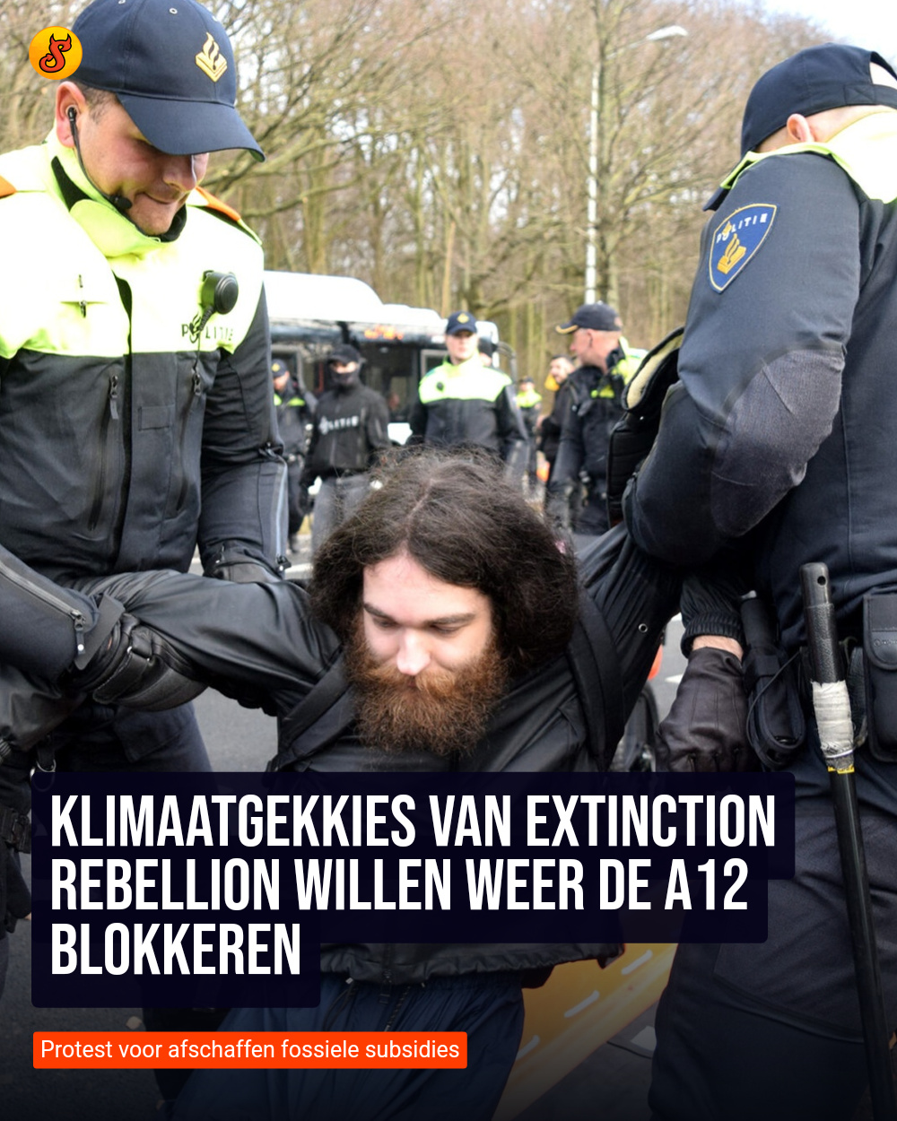 Klimaatgekkies van Extinction Rebellion willen weer de A12 blokkeren