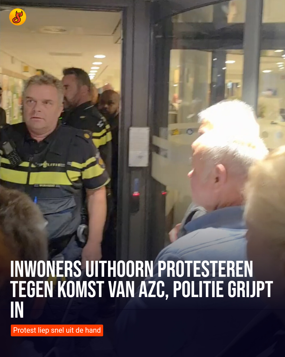 Inwoners Uithoorn protesteren tegen komst van AZC, politie grijpt in