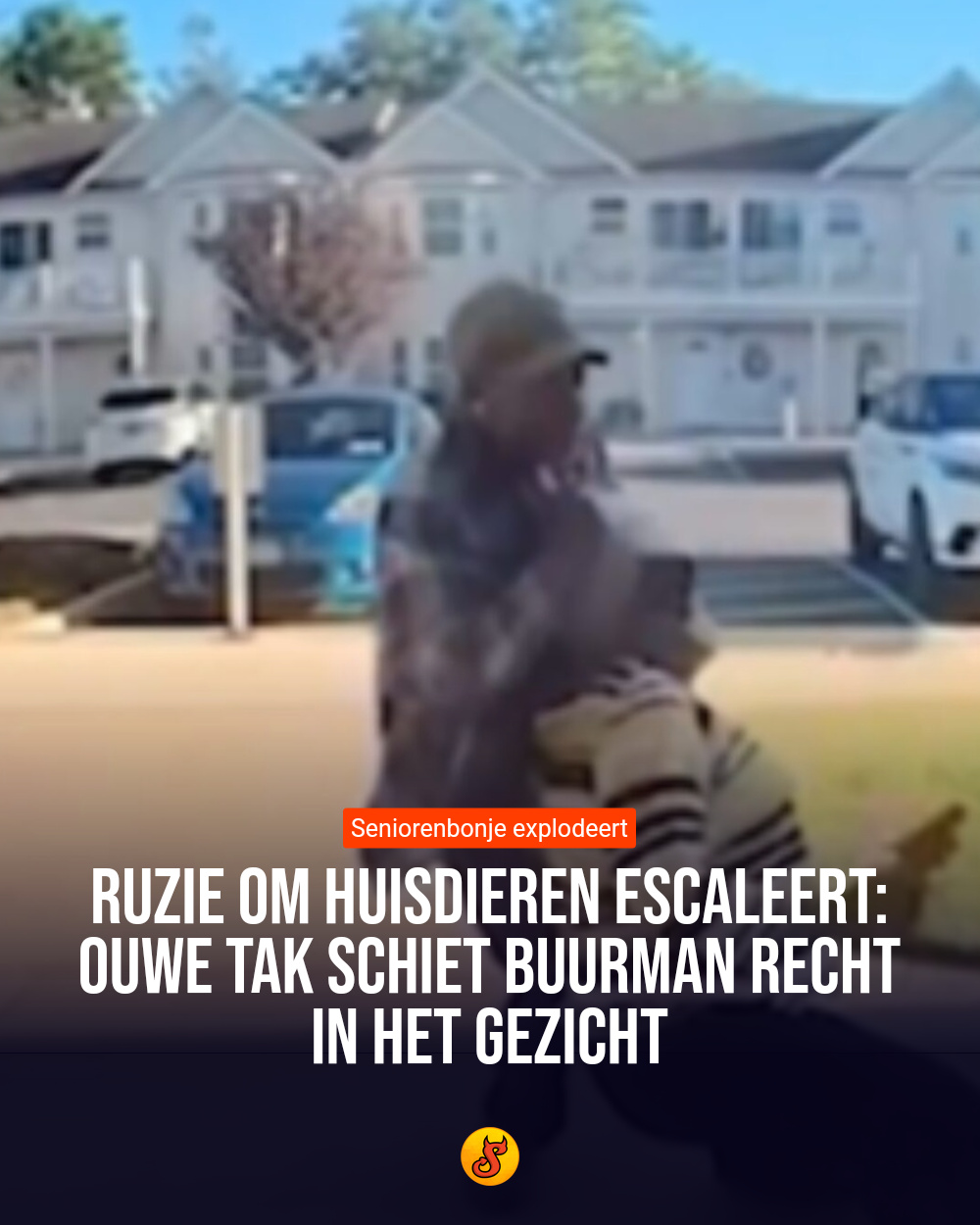 Ruzie om huisdieren escaleert: Ouwe tak schiet buurman recht in het gezicht