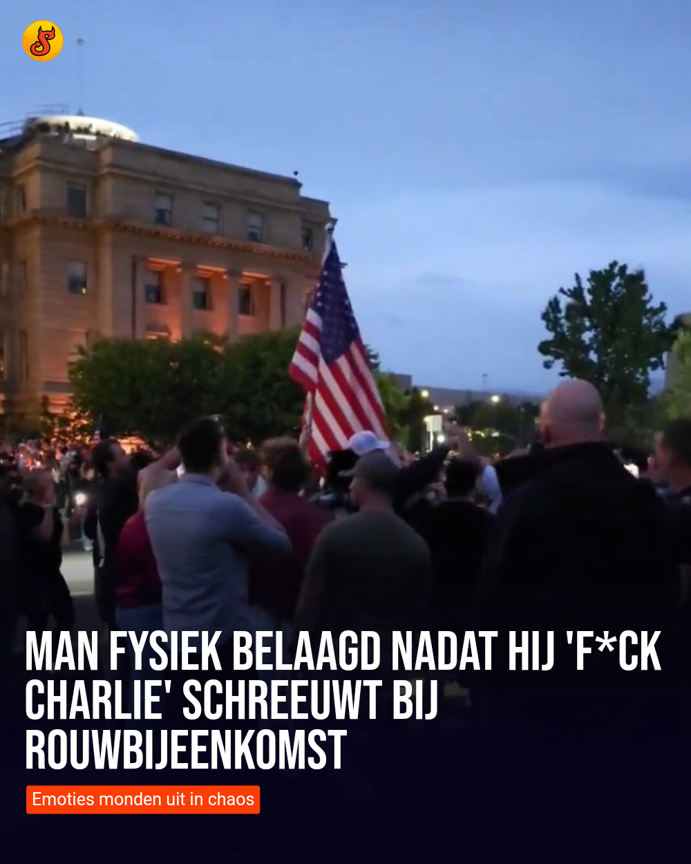 Man fysiek belaagd nadat hij 'F*ck Charlie' schreeuwt bij rouwbijeenkomst