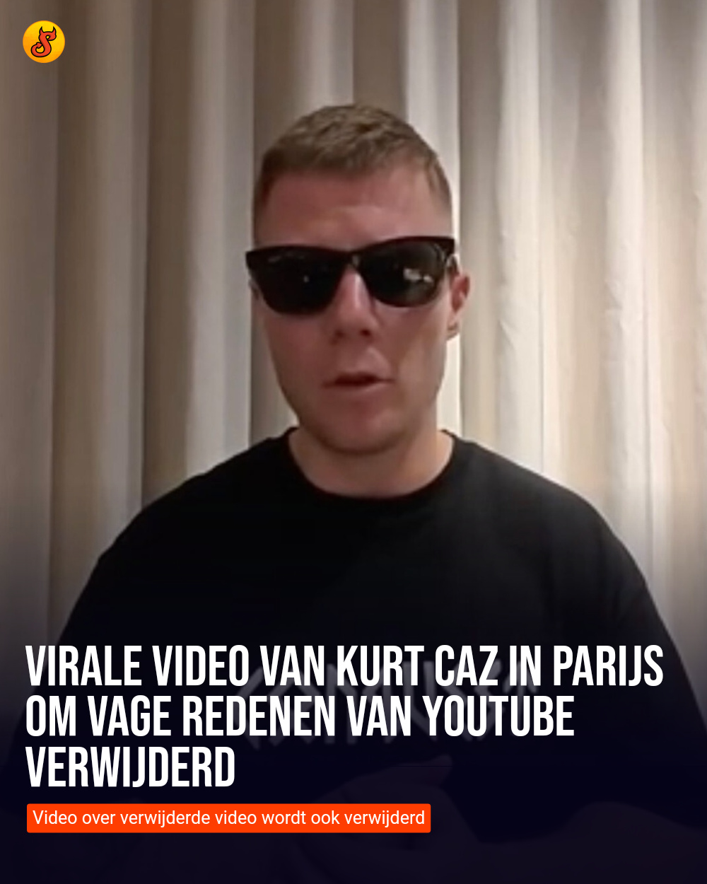 Virale video van Kurt Caz in Parijs om vage redenen van Youtube verwijderd