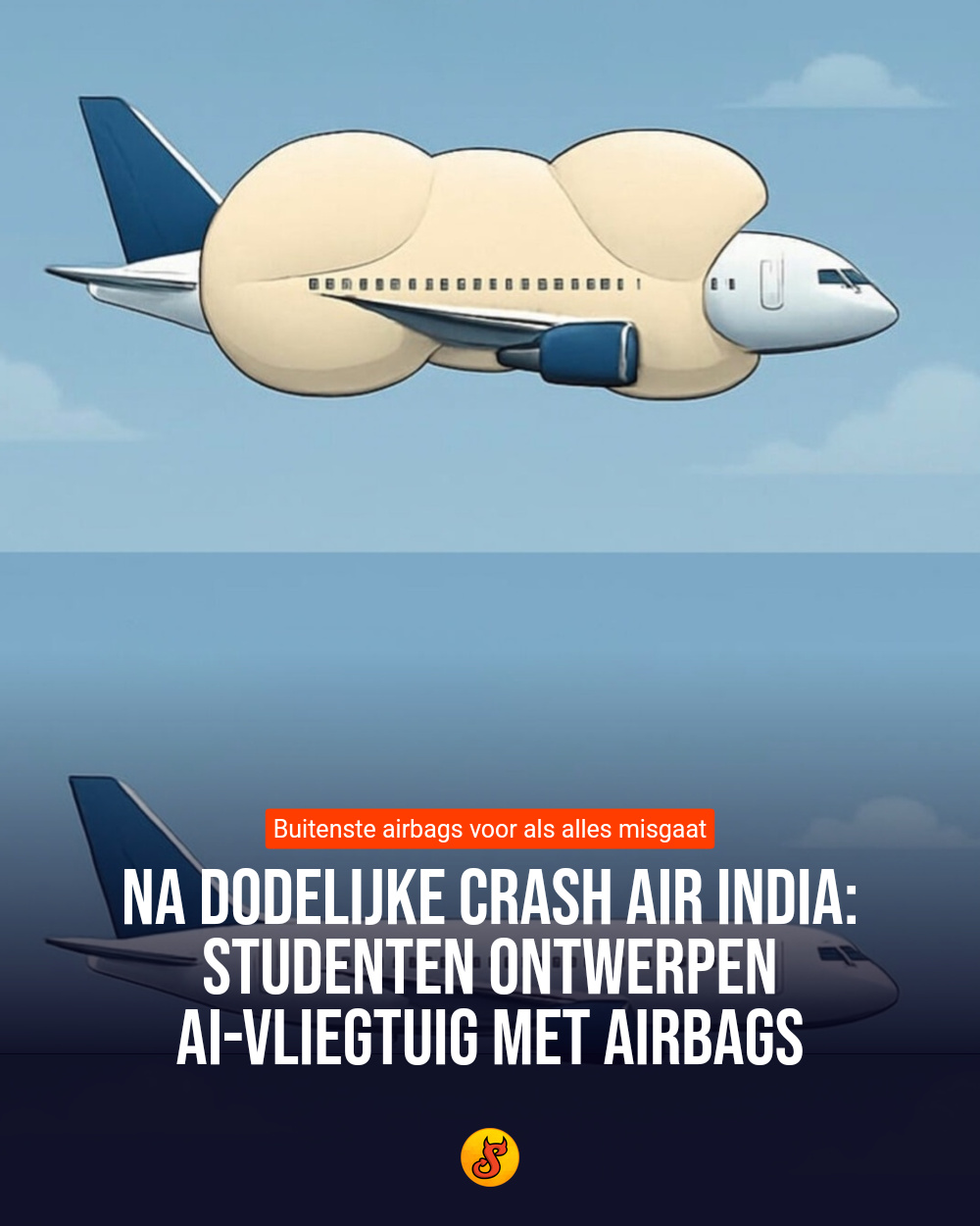 Na dodelijke crash Air India: Studenten ontwerpen AI-vliegtuig met airbags