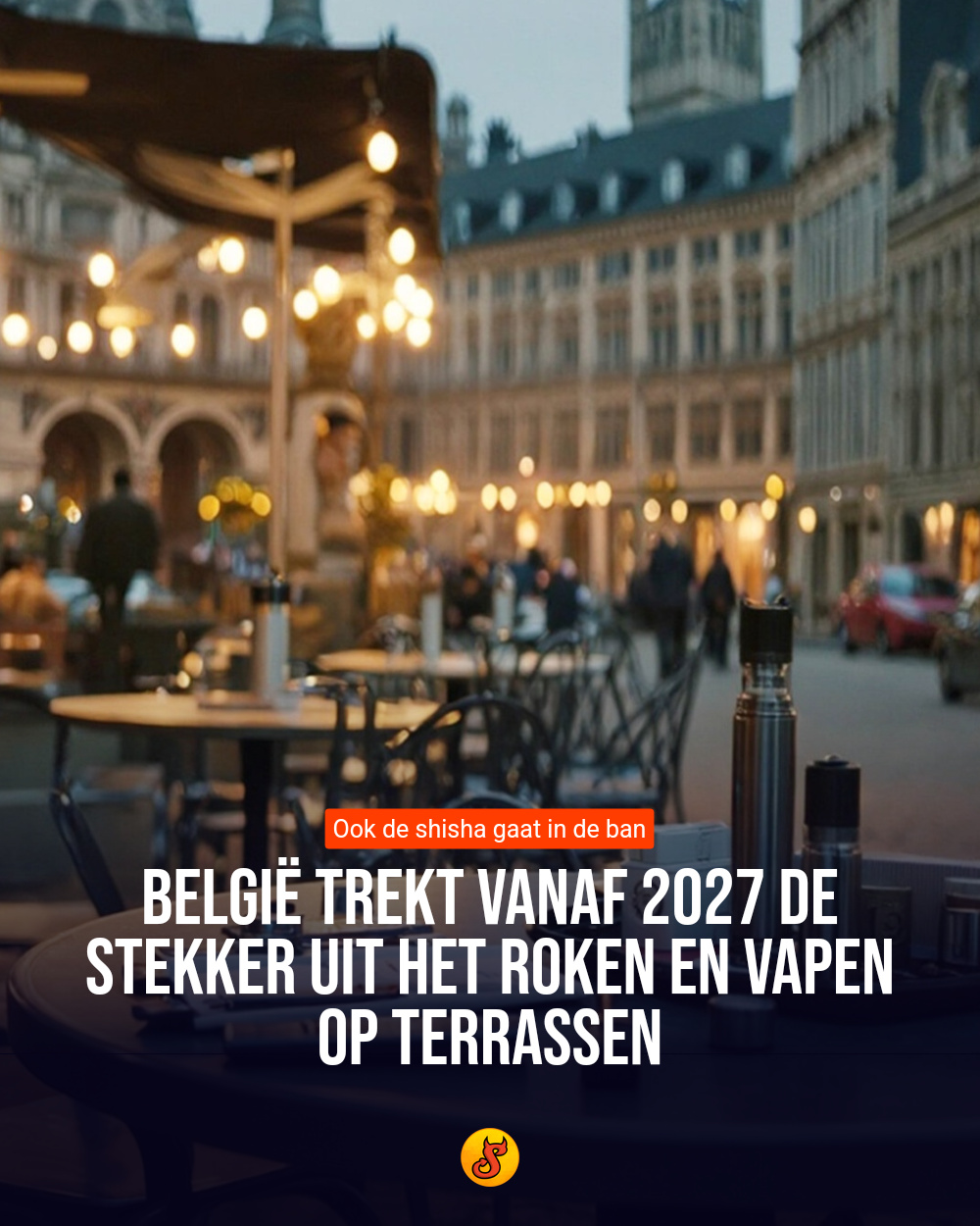 België trekt vanaf 2027 de stekker uit het roken en vapen op terrassen