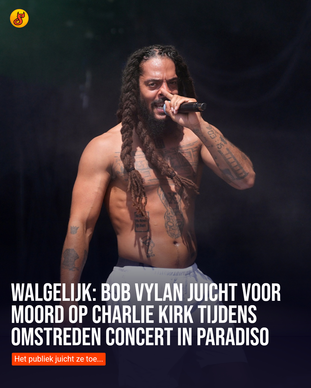 Walgelijk: Bob Vylan juicht voor moord op Charlie Kirk tijdens omstreden concert in Paradiso