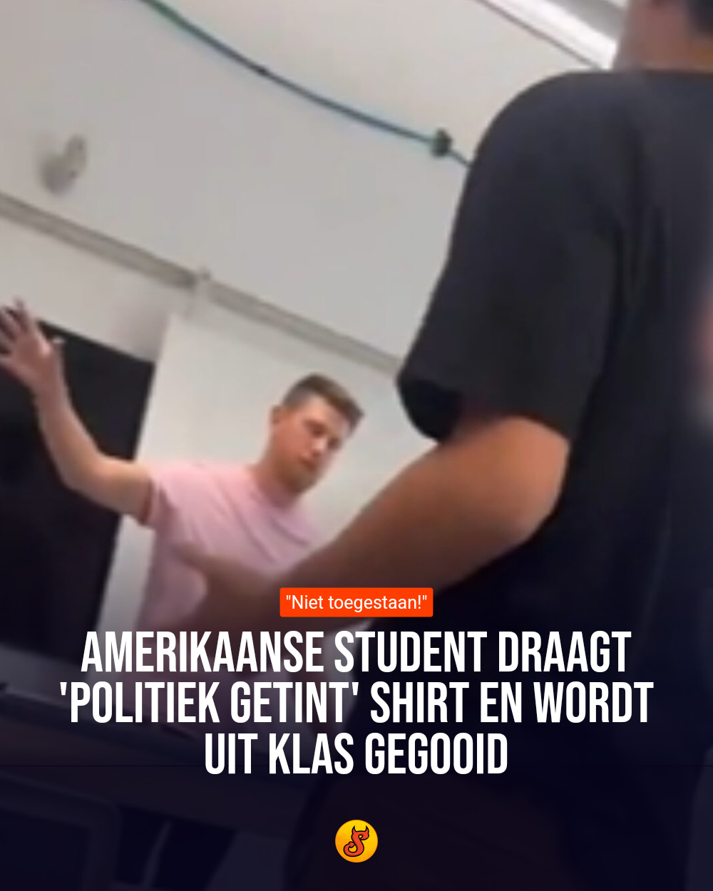 Amerikaanse student draagt 'politiek getint' shirt en wordt uit klas gegooid
