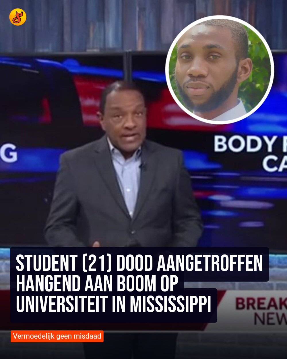 Student (21) dood aangetroffen hangend aan boom op universiteit in Mississippi