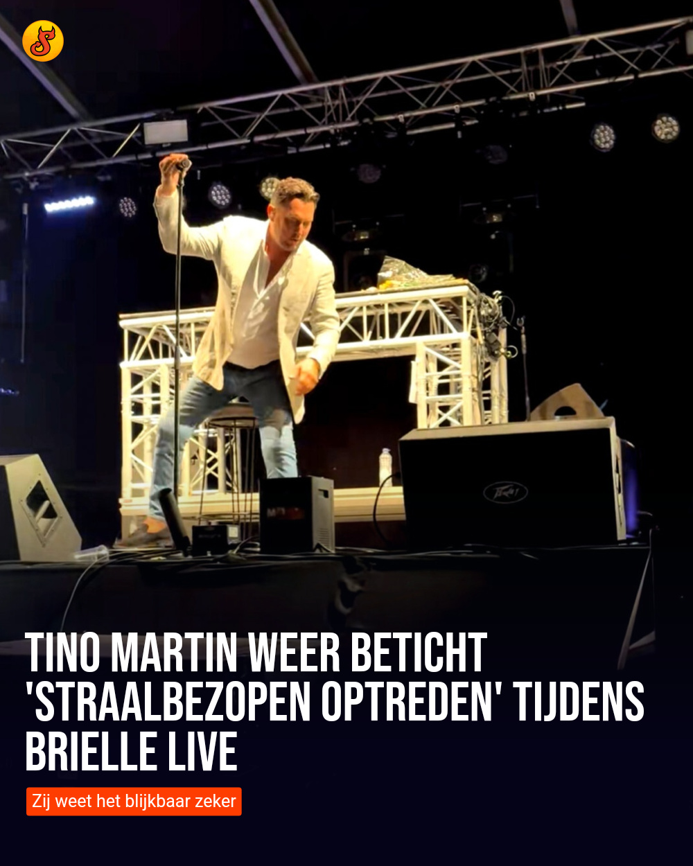 Tino Martin weer beticht 'straalbezopen optreden' tijdens Brielle Live