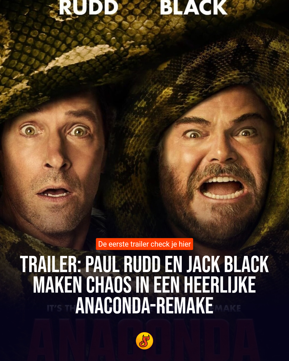 Trailer: Paul Rudd en Jack Black maken chaos in een heerlijke Anaconda-remake