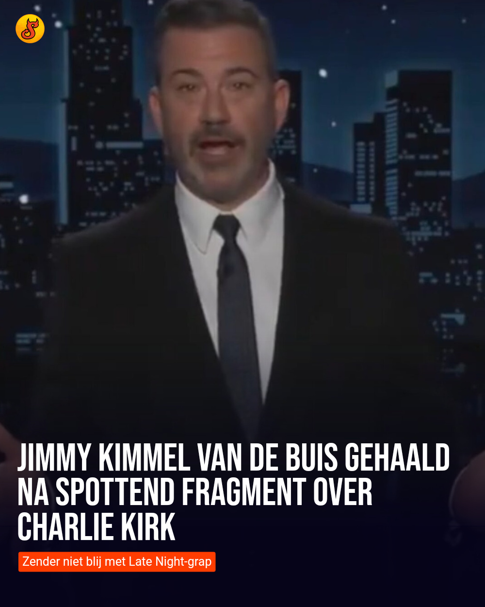 Jimmy Kimmel van de buis gehaald na spottend fragment over Charlie Kirk