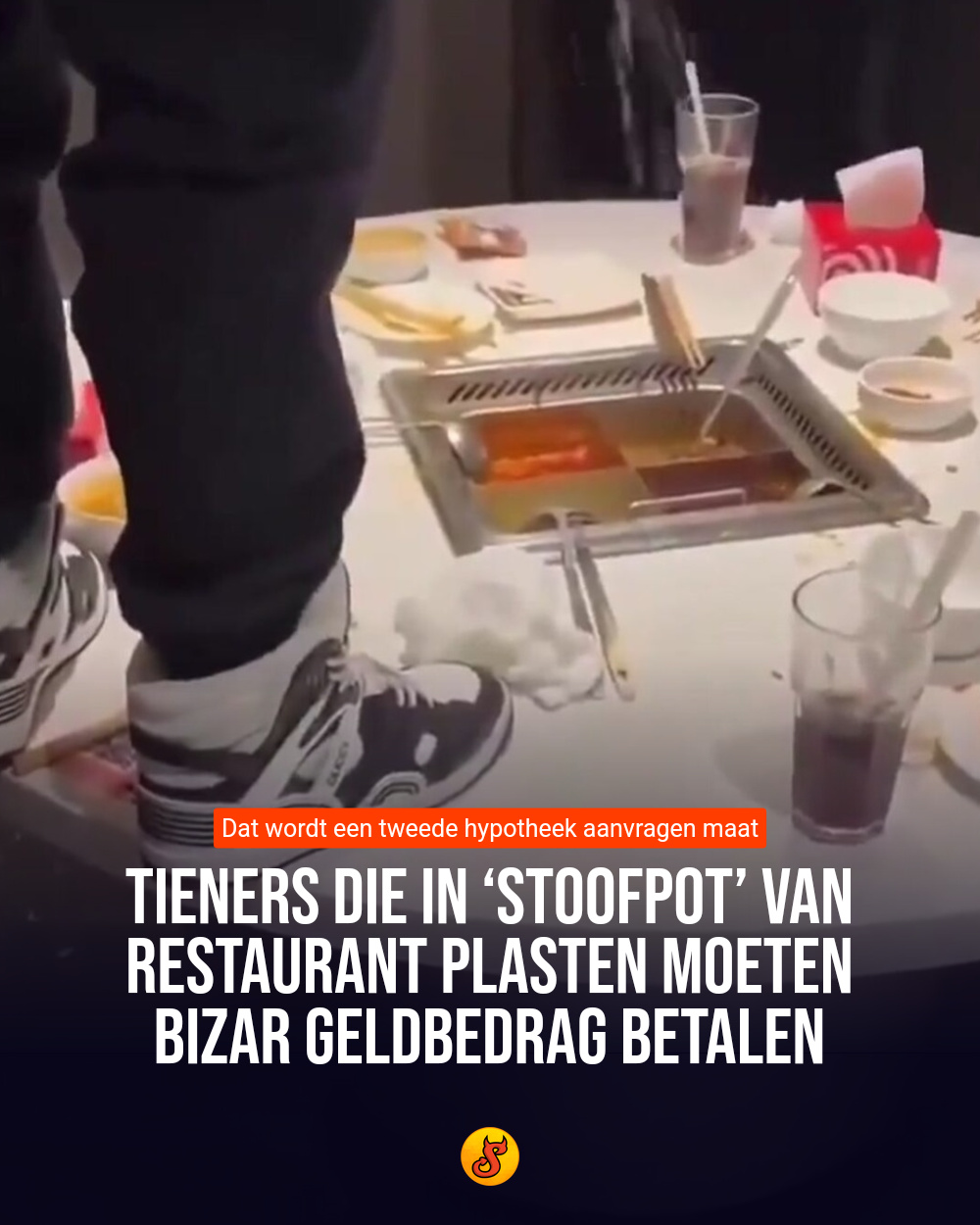 Tieners die in ‘stoofpot’ van restaurant plasten moeten bizar geldbedrag betalen