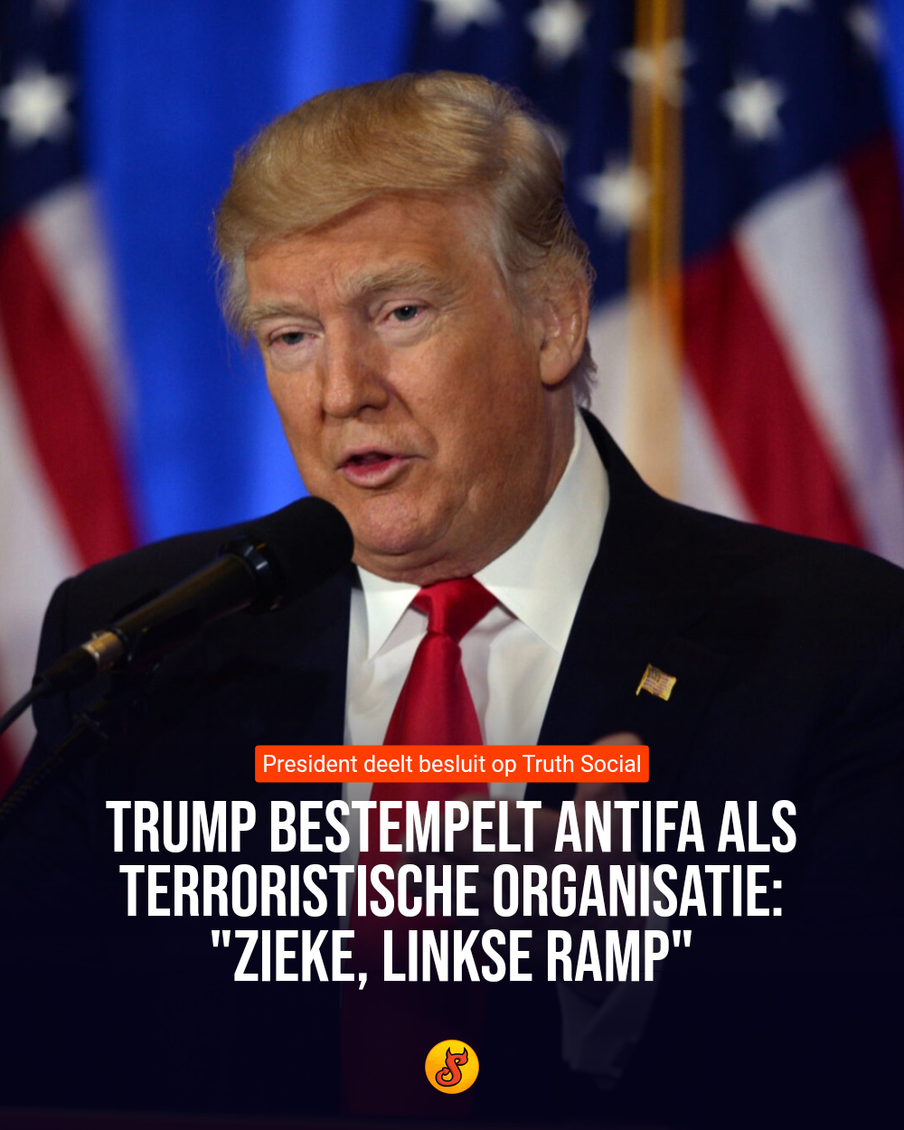 Trump bestempelt Antifa als terroristische organisatie: "Zieke, linkse ramp"