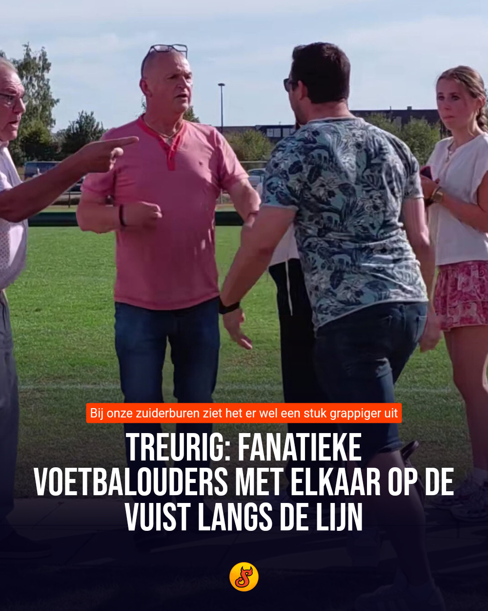 Treurig: Fanatieke voetbalouders met elkaar op de vuist langs de lijn