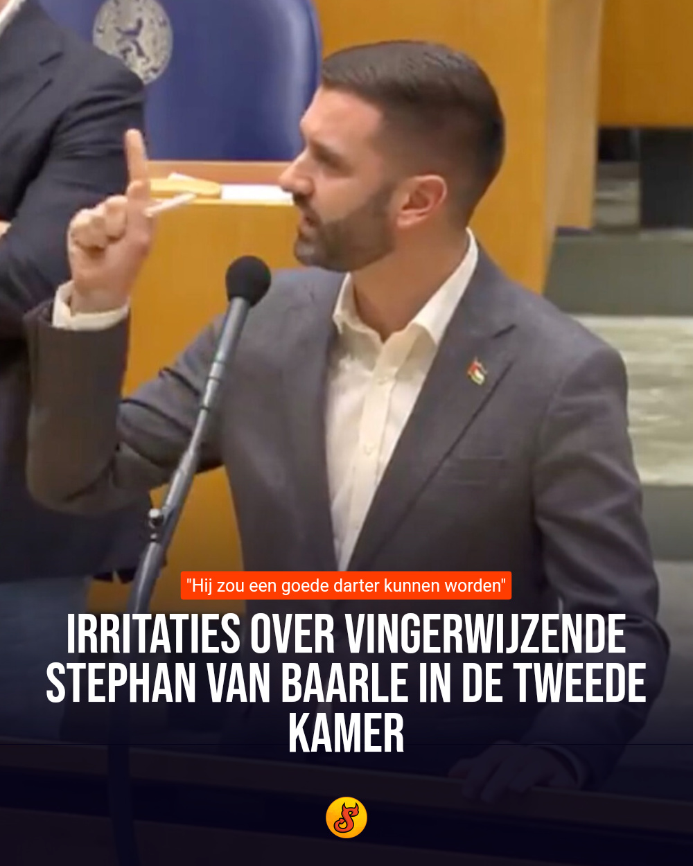 Irritaties over vingerwijzende Stephan van Baarle in de Tweede Kamer