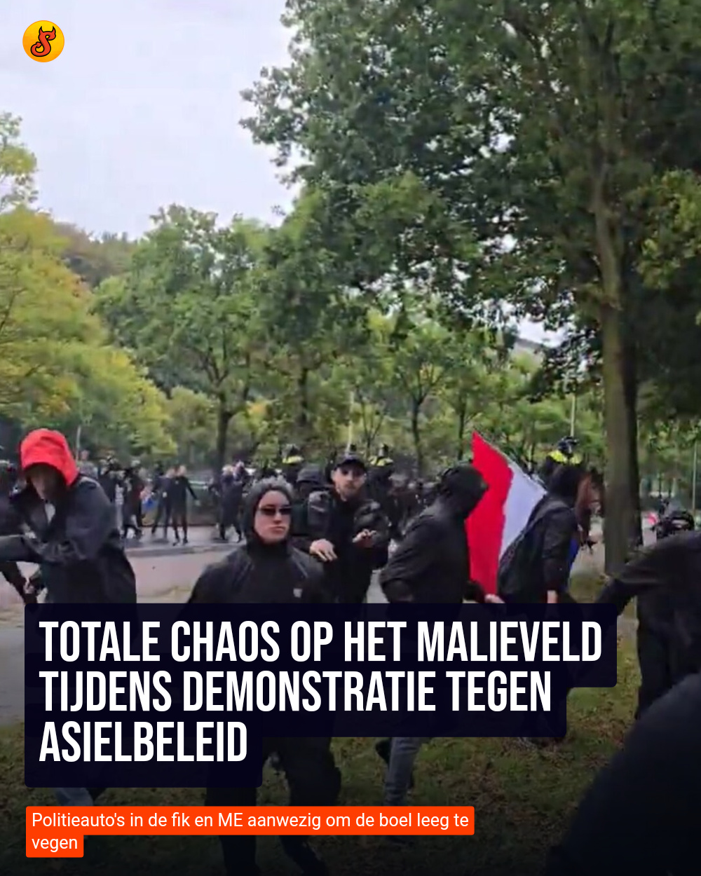 Totale chaos op het Malieveld tijdens demonstratie tegen asielbeleid