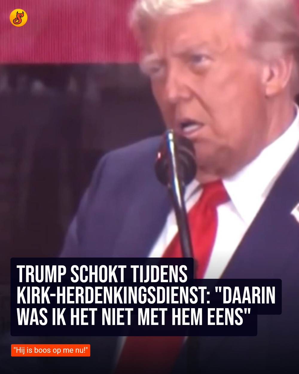 Trump schokt tijdens Kirk-herdenkingsdienst: "Daarin was ik het niet met hem eens"