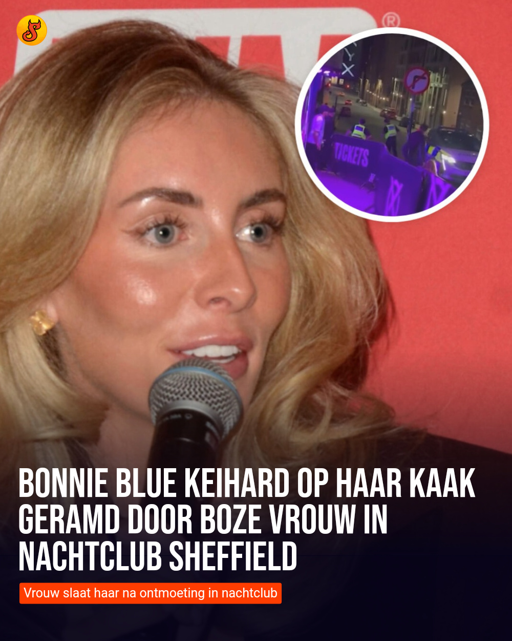 Bonnie Blue keihard op haar kaak geramd door boze vrouw in nachtclub Sheffield
