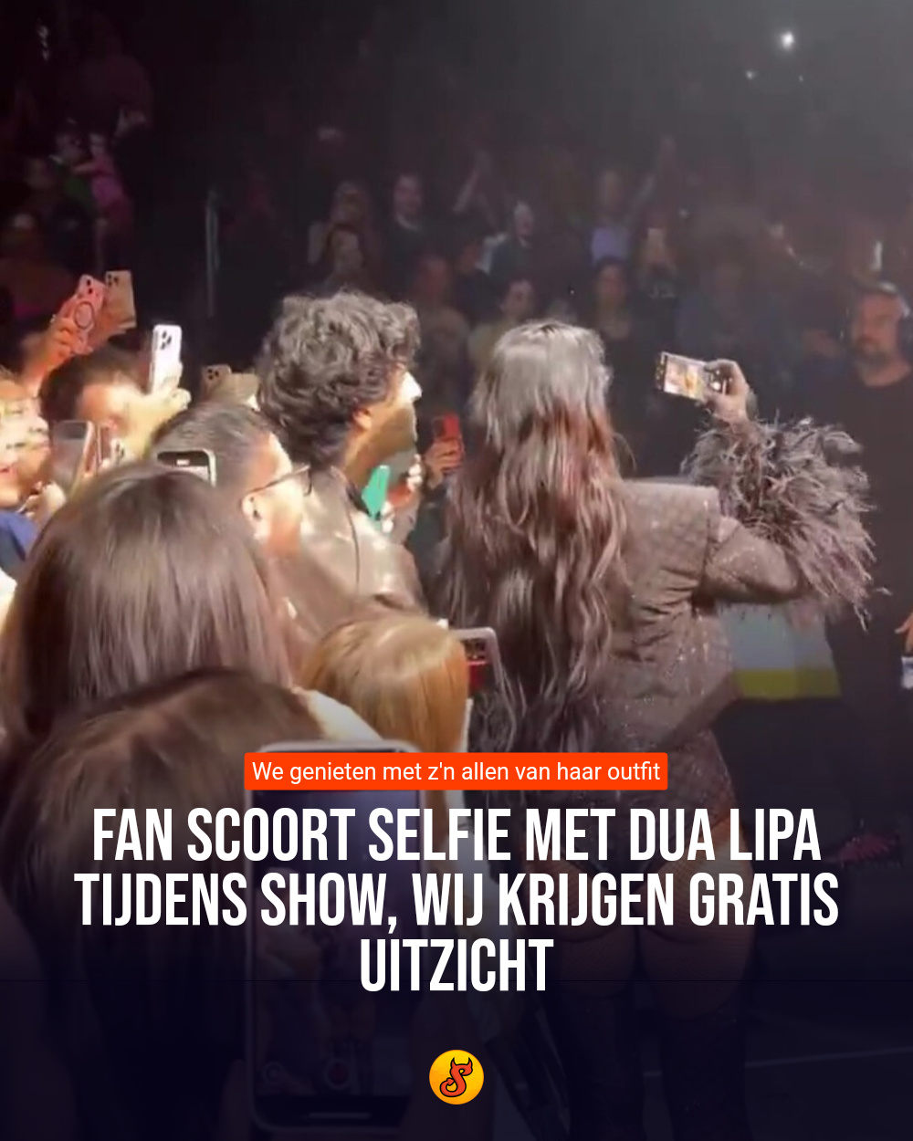 Fan scoort selfie met Dua Lipa tijdens show, wij krijgen gratis uitzicht