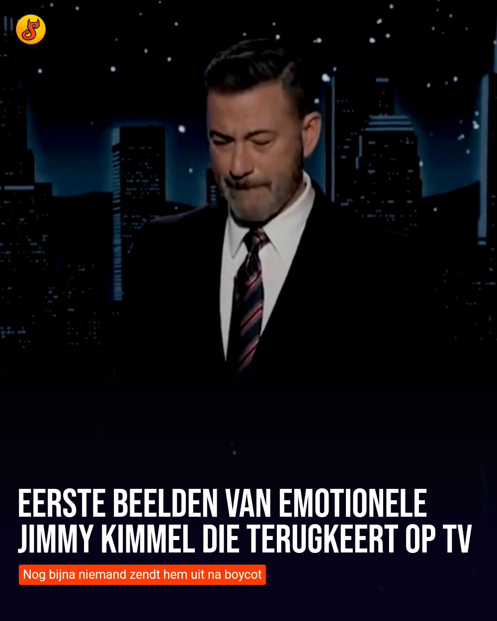 Eerste beelden van emotionele Jimmy Kimmel die terugkeert op tv