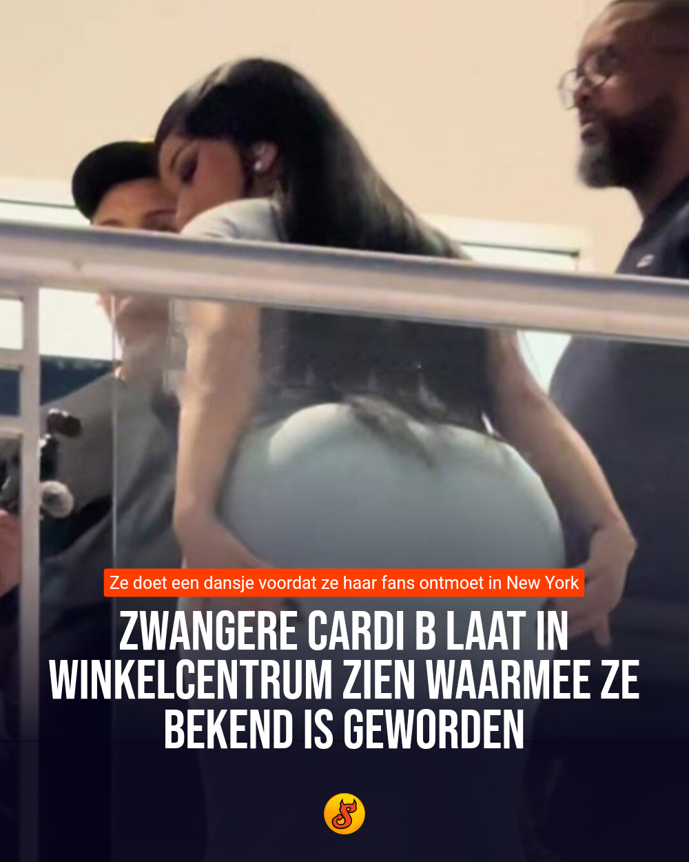 Zwangere Cardi B laat in winkelcentrum zien waarmee ze bekend is geworden