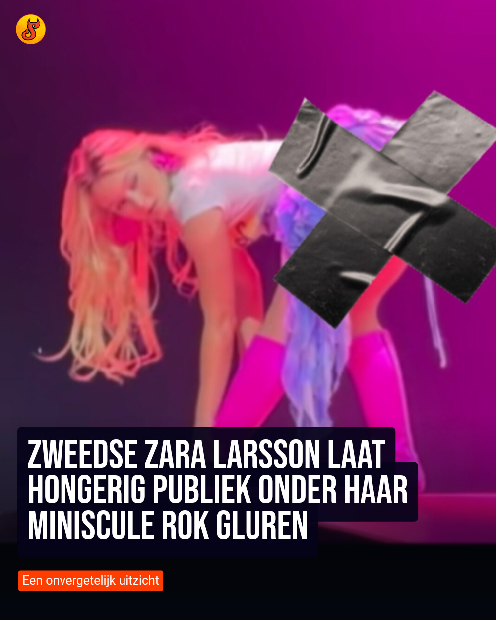 Zweedse Zara Larsson laat hongerig publiek onder haar miniscule rok gluren