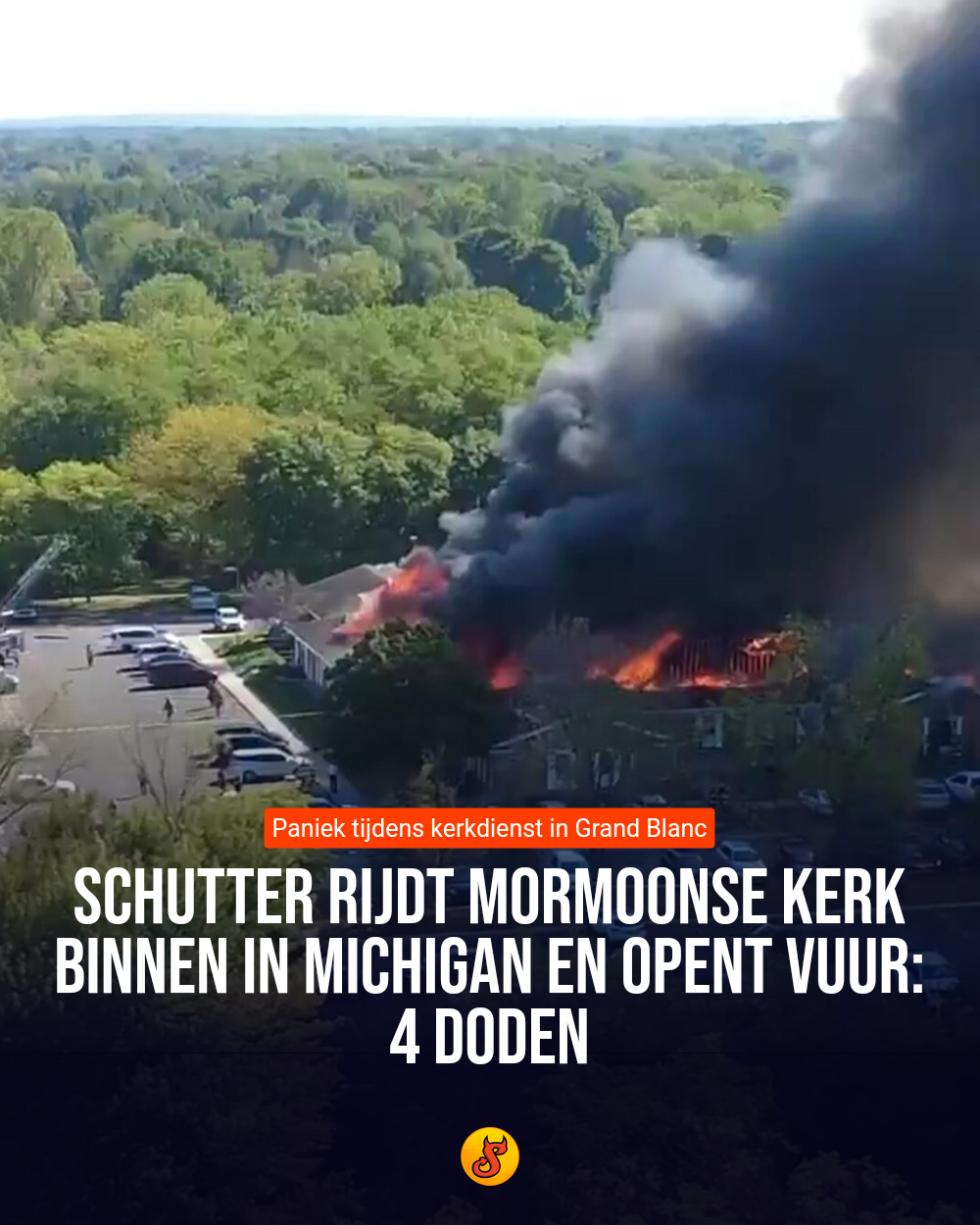 Schutter rijdt mormoonse kerk binnen in Michigan en opent vuur: 4 doden