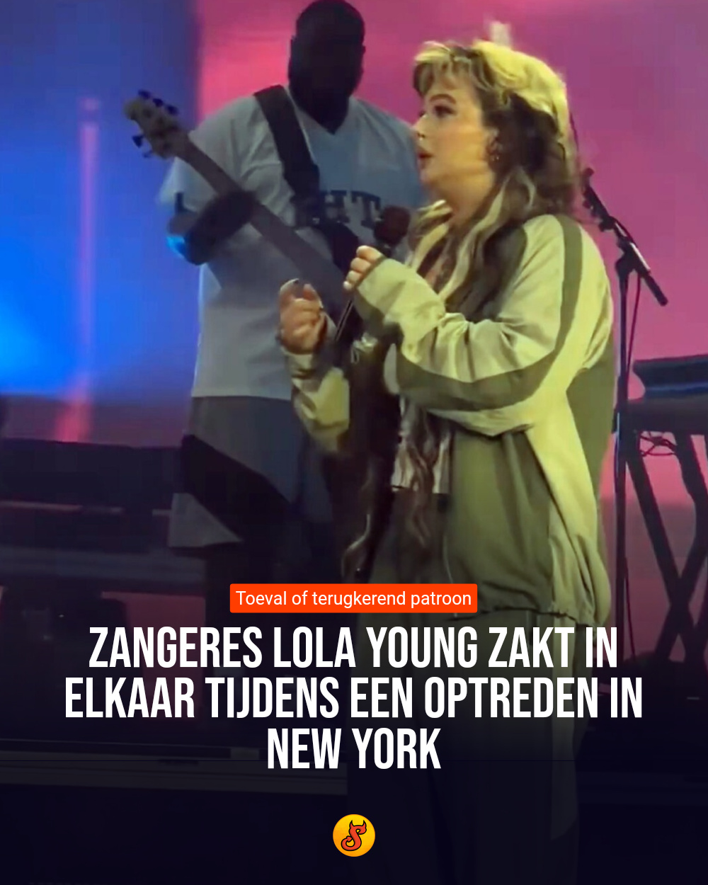 Zangeres Lola Young zakt in elkaar tijdens een optreden in New York