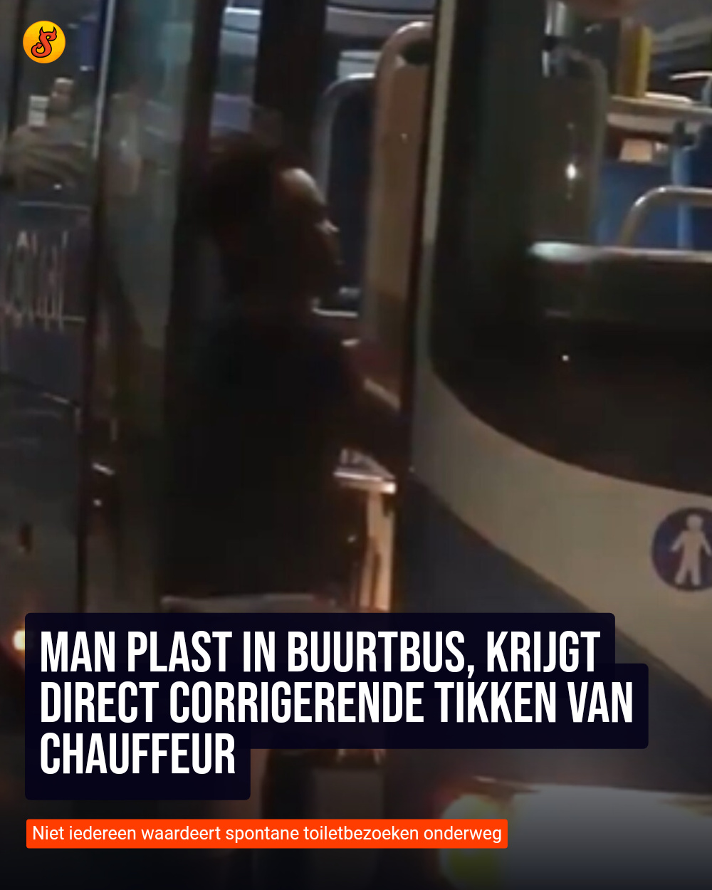 Man plast in buurtbus, krijgt direct corrigerende tikken van chauffeur