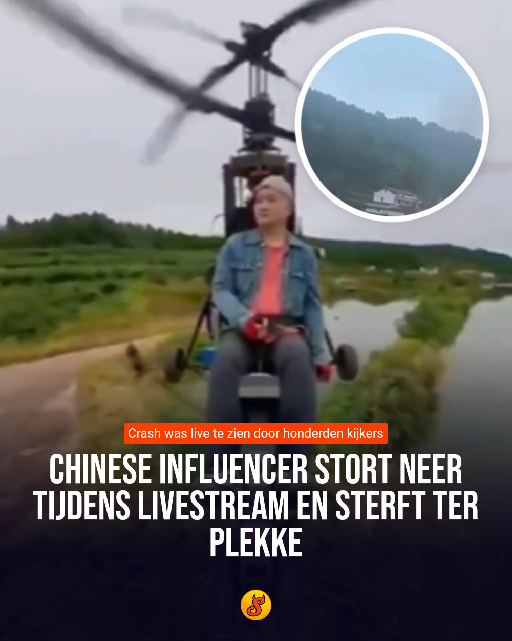 Chinese influencer stort neer tijdens livestream en sterft ter plekke