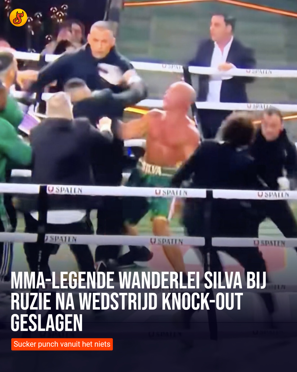 MMA-legende Wanderlei Silva bij ruzie na wedstrijd knock-out geslagen