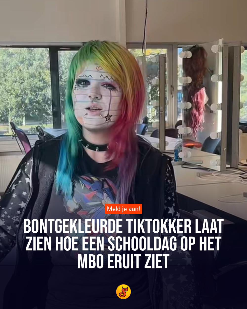 Bontgekleurde TikTokker laat zien hoe een schooldag op het MBO eruit ziet