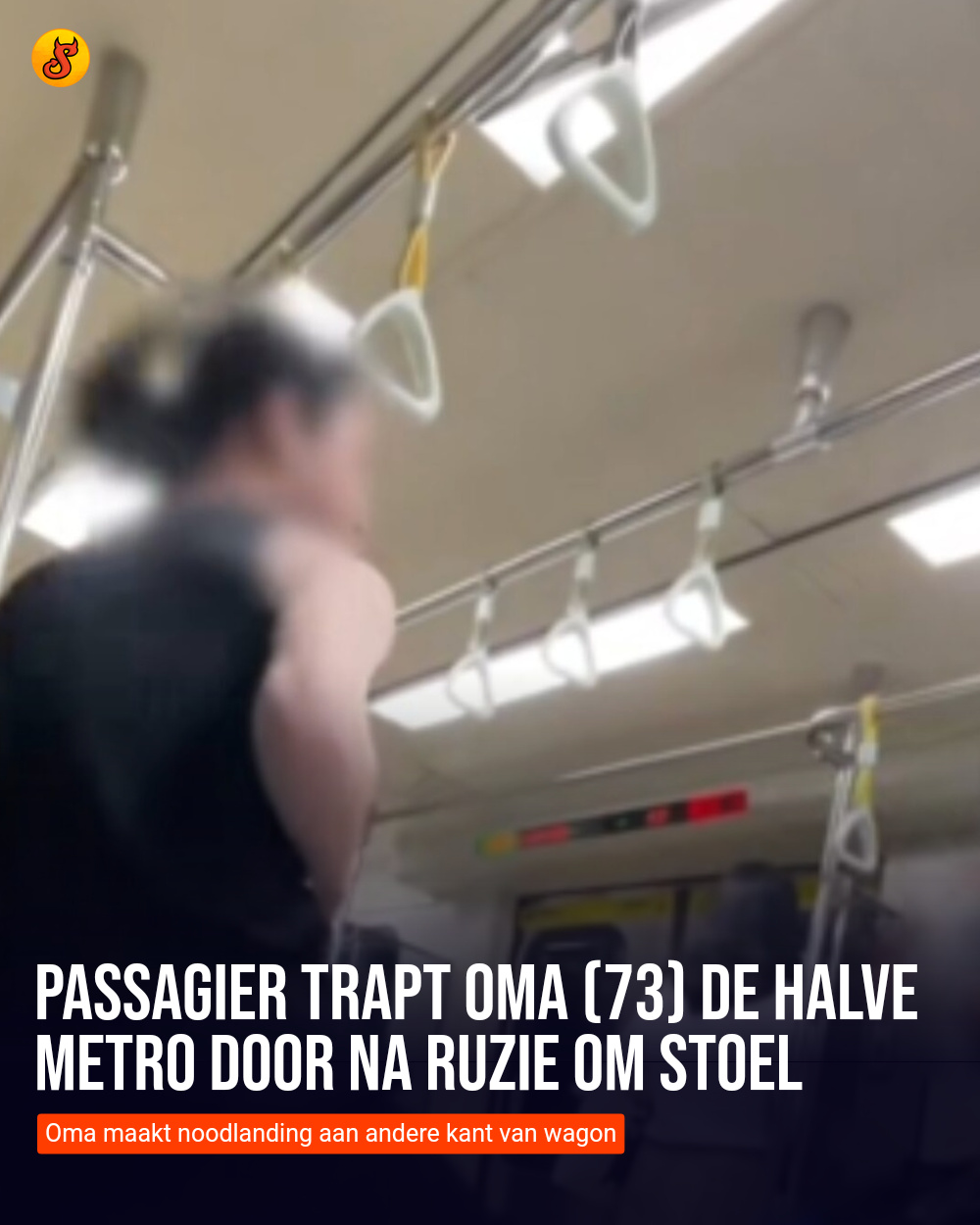 Passagier trapt oma (73) de halve metro door na ruzie om stoel