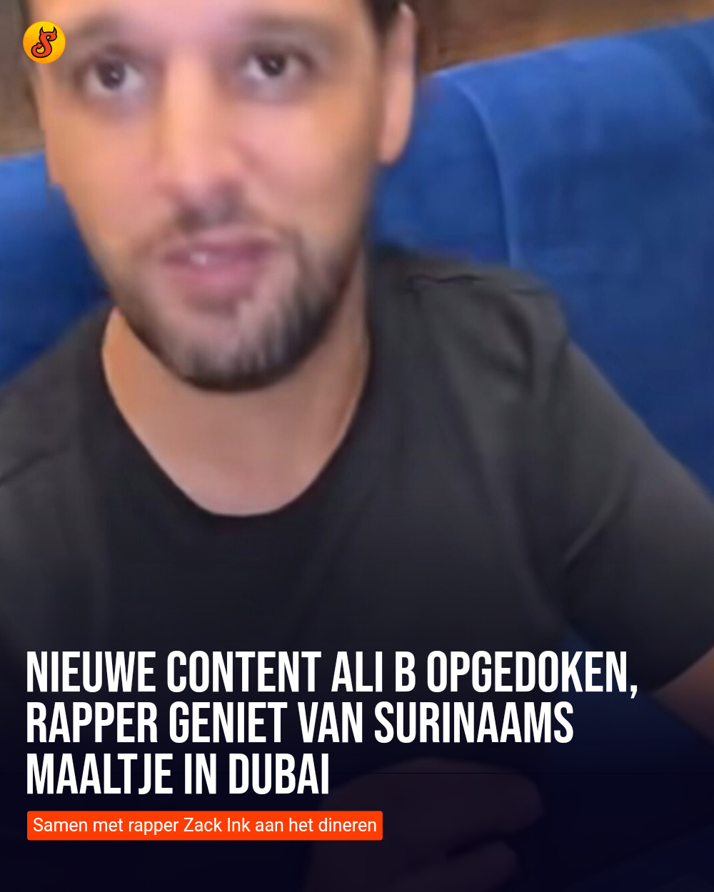 Nieuwe content Ali B opgedoken, rapper geniet van Surinaams maaltje in Dubai