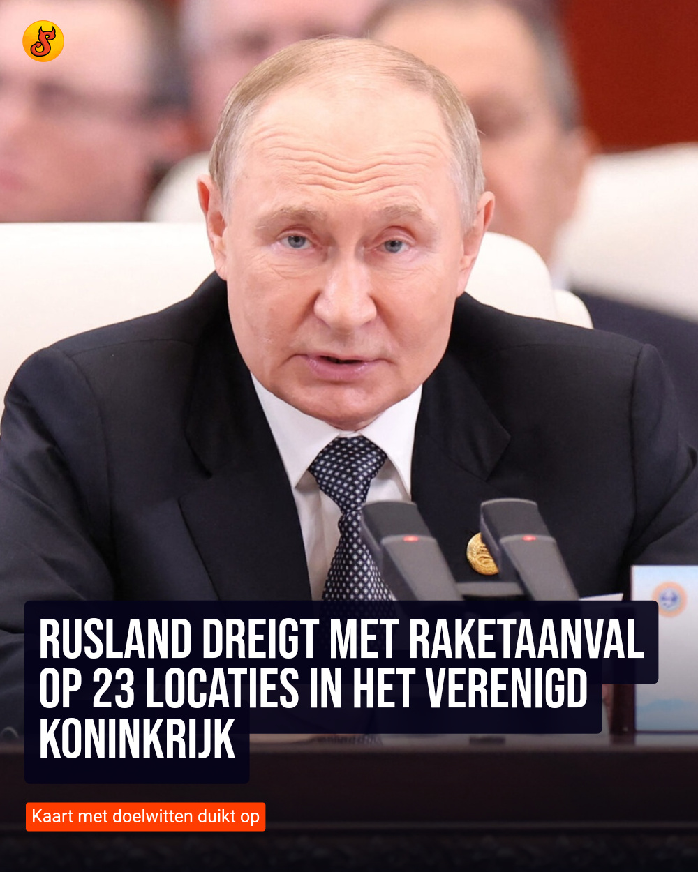 Rusland dreigt met raketaanval op 23 locaties in het Verenigd Koninkrijk