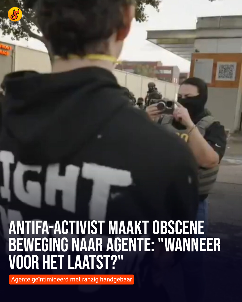 Antifa-activist maakt obscene beweging naar agente: "Wanneer voor het laatst?"