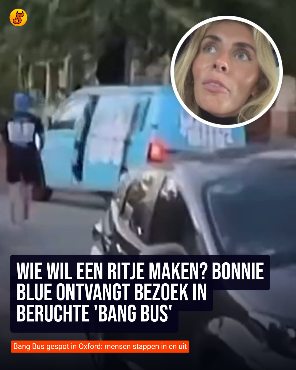 Wie wil een ritje maken? Bonnie Blue ontvangt bezoek in beruchte 'Bang Bus'