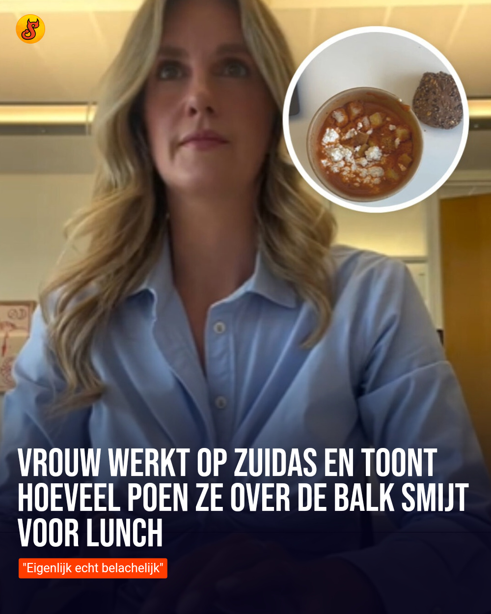 Vrouw werkt op Zuidas en toont hoeveel poen ze over de balk smijt voor lunch